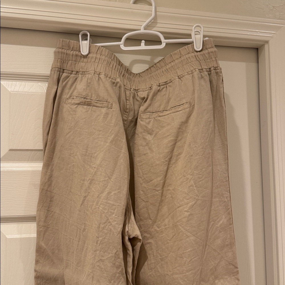 Quince Women's Drawstring Linen Wide Leg Pants - Picture 3 of 3